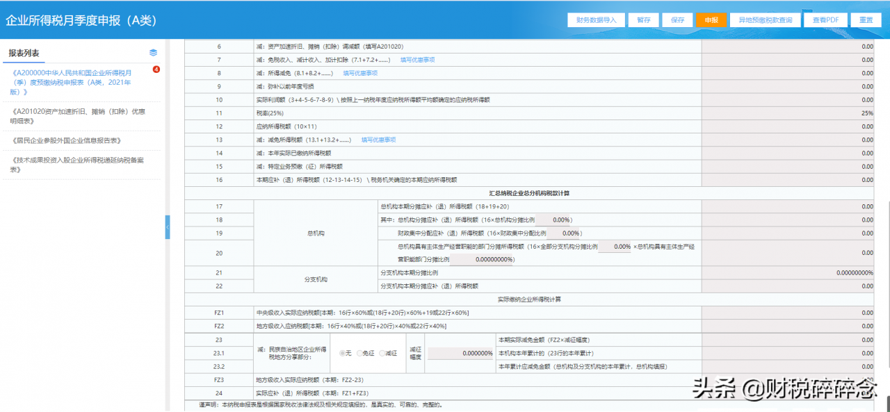 财税小课堂：企业所得税季报的填报